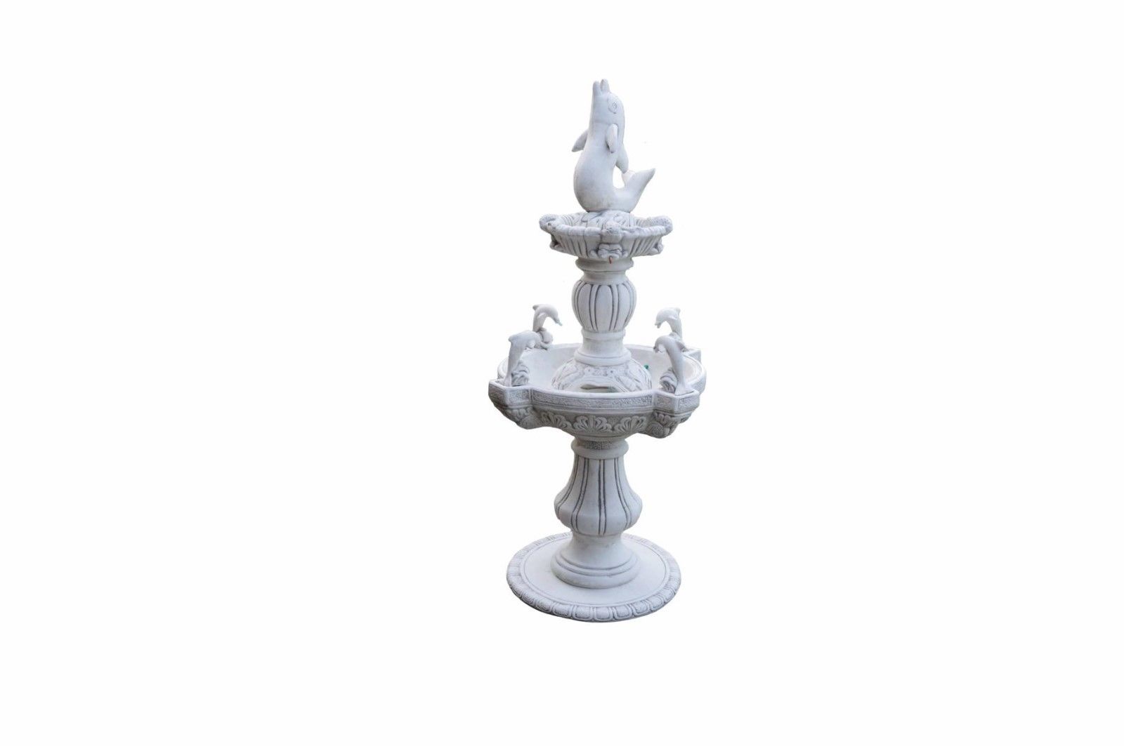 ANTIKES WOHNDESIGN Delphin Delphinen Brunnen Springbrunnen Gartenbrunnen Zierbrunnen Wasser Fontäne
