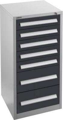Schäfer Shop Select Schubladenschrank SF 70, 7 Schübe, weißaluminium RAL 9006 anthrazitgrau RAL 7016
