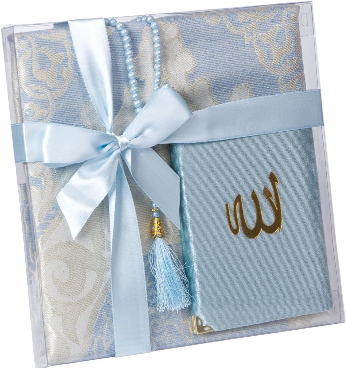 Islamitische Cadeauset met Gebedskleed, Gebedskralen en Kleine Koran voor Volwassenen