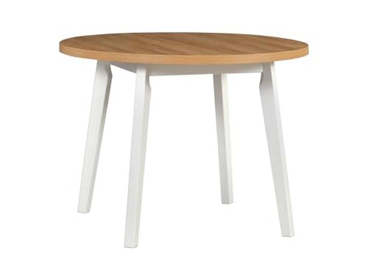 LeafDesign Runder Esstisch, Idealer Esstisch für kleine Wohnungen, Klapptisch mit Einsatz, Tisch für 6-8 Personen, Made in EU, „Oslo 3 L“ (100/130x100x75)