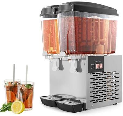 YUN 2脳18L Beverage Dispenser, Stainless Steel Juice Machine with Stirring