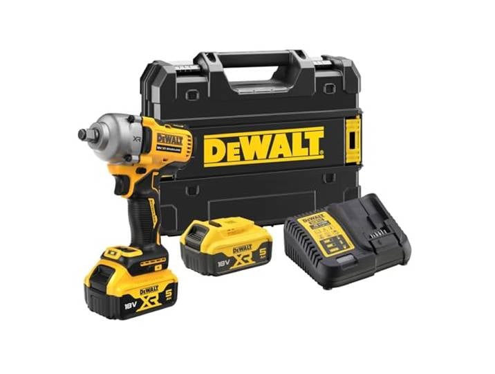 DEWALT- Boulonneuse à chocs compacte XR 18V Brushless\, avec 2 batteries 5.0Ah et chargeur multi-tension\, DCF891P2T-QW