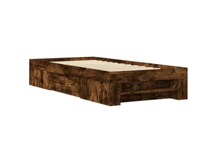 KTHLBRH Bettgestell ohne Matratze Eiche Rauchgrau 90 x 200 cm Bettgestell mit Schubladen, Holz, Lattenrost inklusive, Montage erforderlich