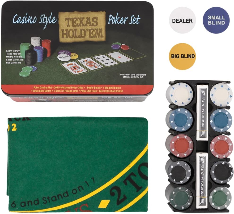 vidaXL Jeu de jetons de poker 200 pcs 4 g