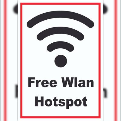 HB-Druck Free Wlan Hotspot Aufkleber A4 (210x297mm)