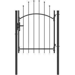 vidaXL Gartentor mit Schloss Grau 100 x 125 cm 125 x 100 cm Stahl