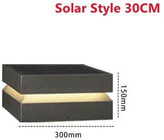 Inspired Finds Solar IP65 Outdoor LED Square Garden Lamp For Fence Pillar Door Post solar+11.81in