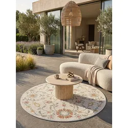 Outdoor-Teppich Wetterfest Creme 120x120 cm - LIMMAT   Kadima Design