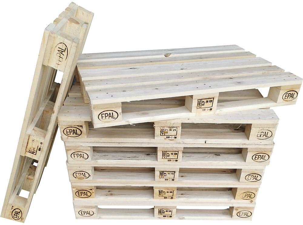 kaiserkraft Europalette, EUR1, ISPM 15, einzeln bestellbar, LxBxH 1200 x 800 x 144 mm, Holz, ab 5 Stk