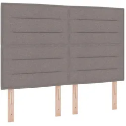 vidaXL, Boxspringbett, Boxspringbett Mit Matratze & Led Stoff Taupe (140 x 200 cm)