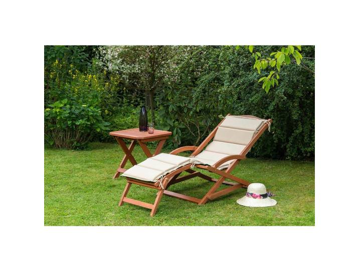Gartenliege Cabana Holz klappbar mit Auflage