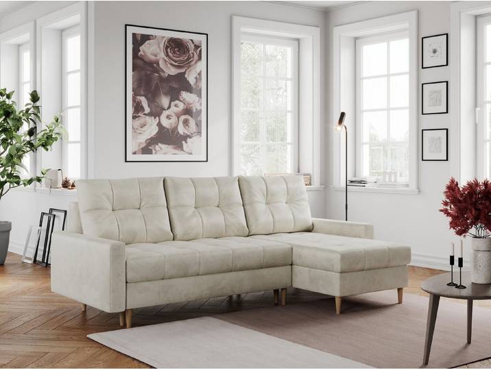 MKS MÖBEL Ecksofa COLIN+, mit Schlaffunktion, Mit der Möglichkeit zur Auswahl eines Toppers