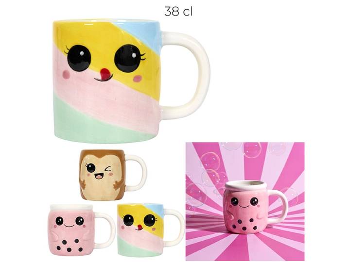 THE CONCEPT FACTORY Kaffeebecher KAWAII 38cl keramik mehrfarbig 1 Stück