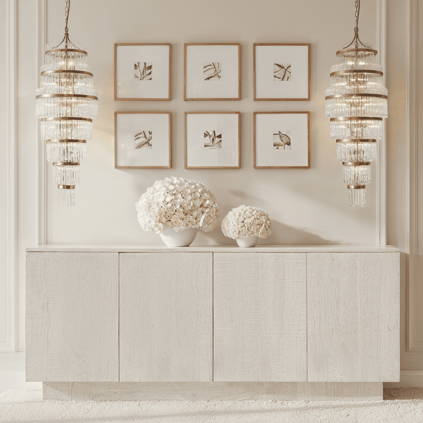 Zenica Luxury Whitewash 4 Door Sideboard