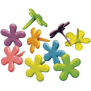 Rayher Musterbeutelklammern 7835549, Blume, Motiv, farbig sortiert, Länge 12mm, 50 Stück