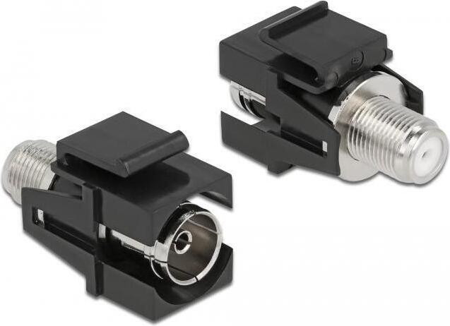 Delock Keystone module IEC-connector naar F-connector vrouwelijk, zwart, plat