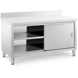 Royal Catering Helloshop26 - Professioneller Küchenunterschrank aus Edelstahl 150 x 70 x 85 cm mit Spritzschutz Tragkraft 600 kg 14_0002482