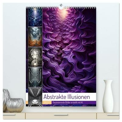 Abstrakte Illusionen (hochwertiger Premium Wandkalender 2027 DIN A2 hoch), Kunstdruck in Hochglanz