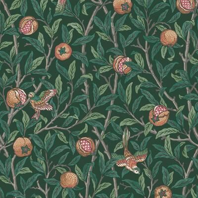 William Morris at Home William Morris Bird & Pomegranate Deep Green Wallpaper
