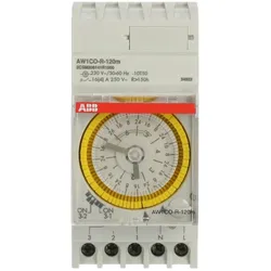 ABB AW1CO-R-120m Analoge Zeitschaltuhr Wochenprogramm 120-min-Takt, 1 Wechsler 2CSM208141R1000 AW1COR120m