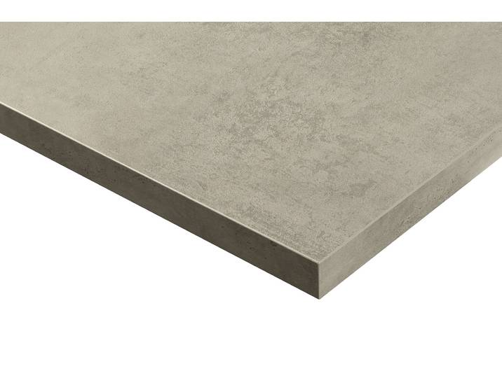 Arbeitsplatte Kochstation, Holzwerkstoff, Grau (Beton Hell), 230×60×4 cm, Modern