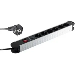 S-Conn, Steckdosenleiste, 60312 Innenraum 6AC-Ausgänge 1.5m Schwarz (6x, 1.50 m)