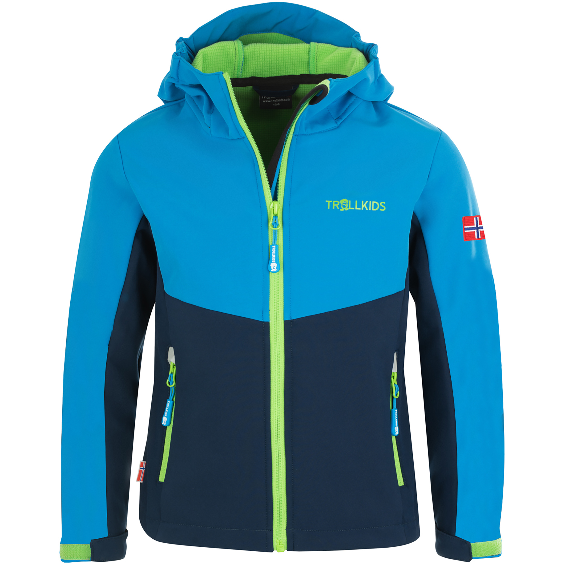Trollkids Kristiansand Kinder Softshelljacke blau Größe 164 Lifestyle Wasserabweisend Wasserabweisend