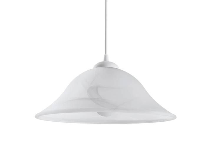 Suspension 35 x 35 x 110cm Blanc Matériau : Verre, Matière plastique E27