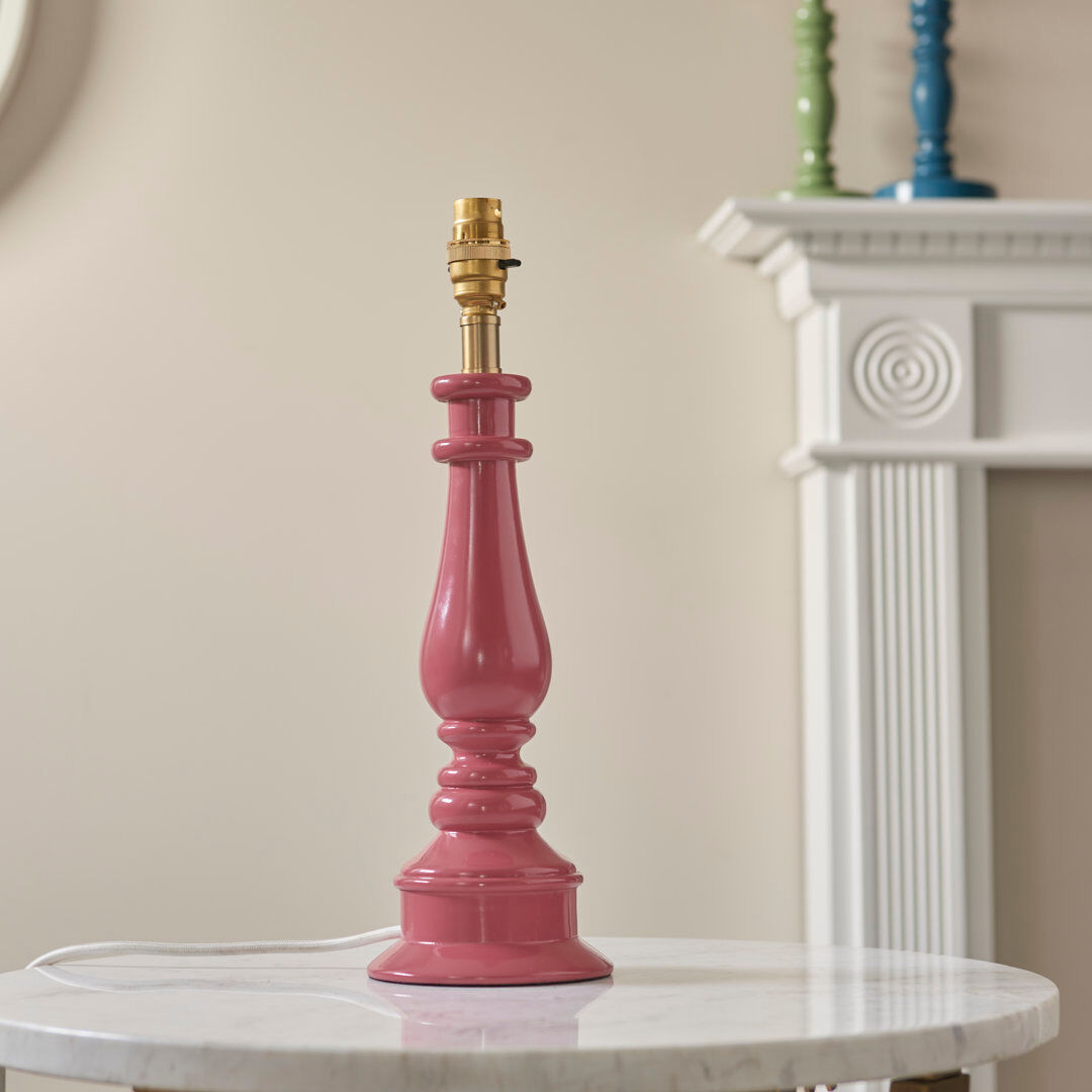 Heritage Hues Myrtle Table light Base Pink 38cm H X 12cm W X 12cm D