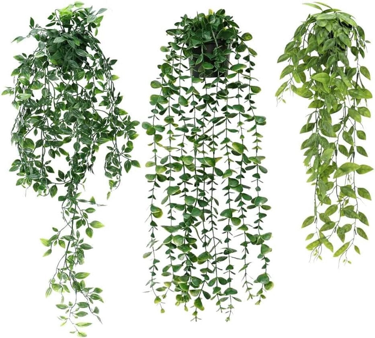 Set van 3 kunstmatige hangplanten eucalyptus