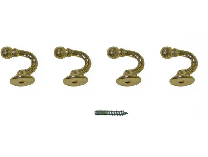 Raffhaken INDEKO Tours, rund , gold (messingfarben, antik), Ø:3cm, Metall, Raffhalter, Raffhaken