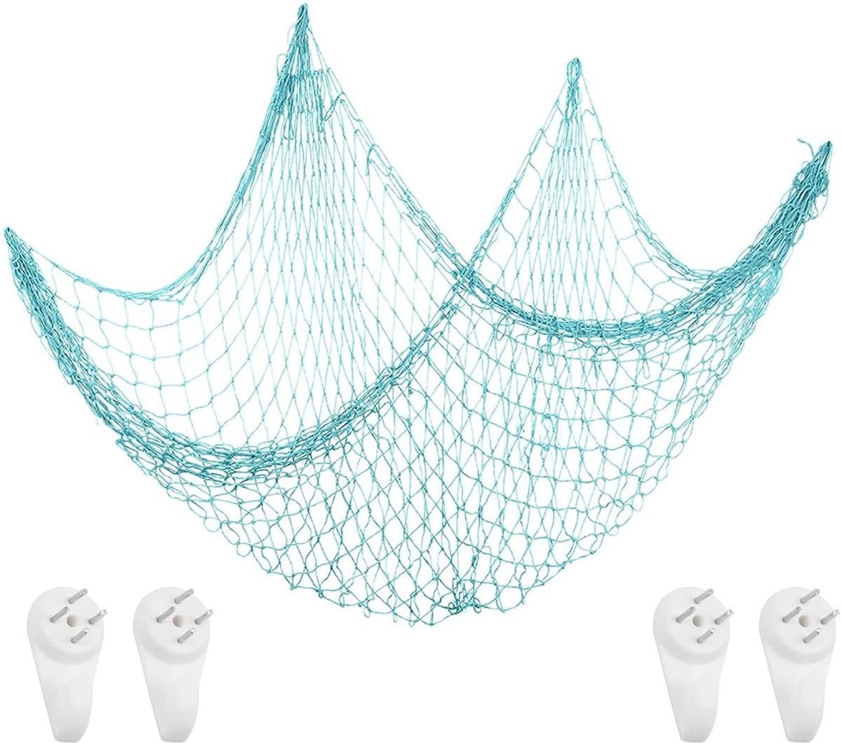 Decoratief Vissersnet in Mediterrane Stijl voor Wanddecoratie - Blauw