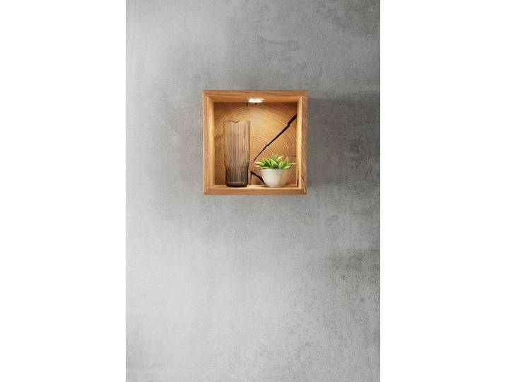 Étagère murale en bois massif Bois massif en chêne, huilé Bois/Marron 34cm