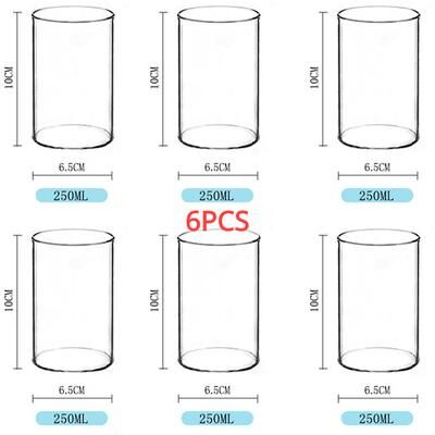Trendy Discount Goods Large Capacity 250ml Glass Tumbler, Straight Glass For Cold Drinks, Coffee, And Milk, Creative Family Cup f 250ml