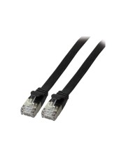 EFB Elektronik EFB-Elektronik Patch-Kabel RJ-45 M eingerastet bis M 1 m U/FTP CAT 6a geformt flach Schwarz (K5545SW.1)