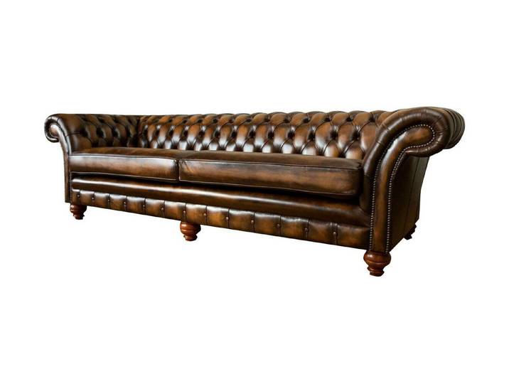 Xlmoebel Chesterfield-Sofa Exquisites Sofa aus Massivholz mit handgefertigtem Chesterfield-Design, 4-Sitzer, Hergestellt in Europa