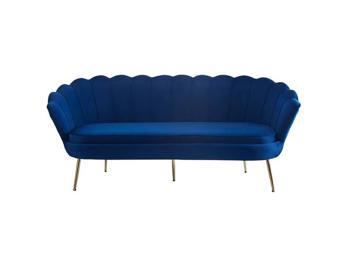 Sofa Pedro Samt dunkelblau B 180 T 76 cm - Sofa