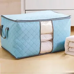 Aufbewahrungsbox / Hülle für Bettwäsche / Decke / Kleidung – hellblau, klein