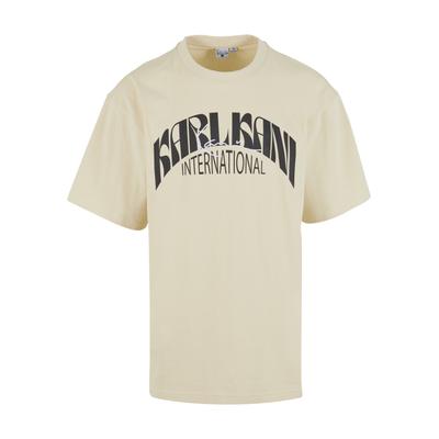 T-Shirt KARL KANI "Karl Kani Signature International T-Shirt", Herren, Gr. XS, beige, 100% Baumwolle, bedruckt, oversize, Rundhals, Shirts T-Shirt
