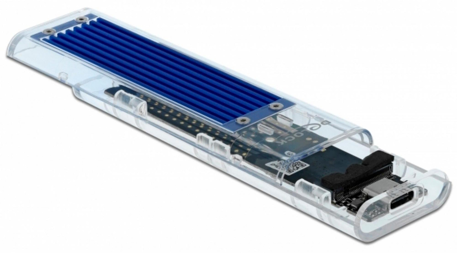 Delock Externe behuizing voor M.2 NVMe PCIe SSD met USB Type-C poort, transparant