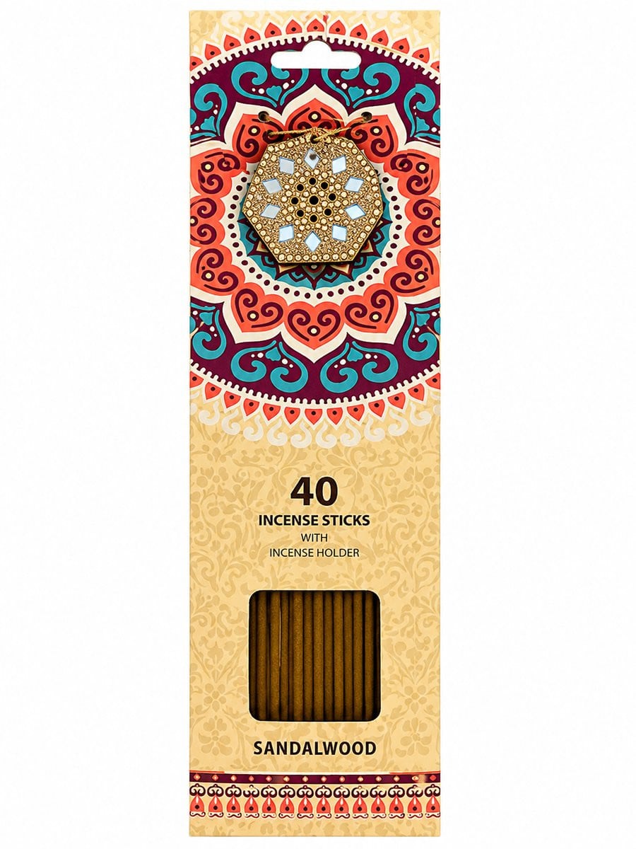 Aroma di rogito Wierookstokjes Sandalwood met Wierookhouder - 40 stuks