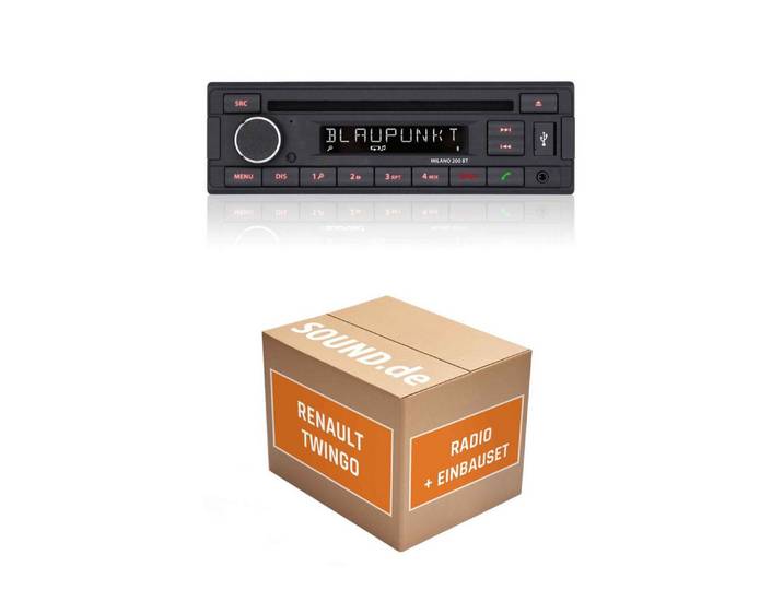 JUST SOUND best choice for caraudio Autoradio Blaupunkt Milano 200BT Renault Twingo II Autoradio (RDS, AM/FM Radio, Animiertes Display, Bluetooth, AUX Eingang, 1 DIN)