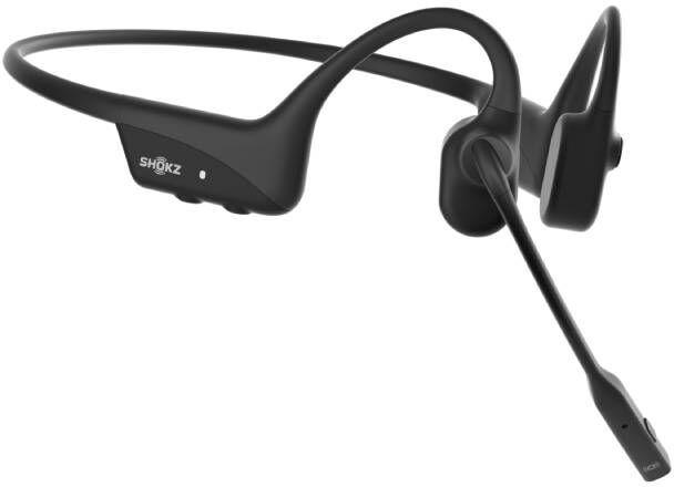 SHOKZ OPENCOMM 2 UC BLACK USB-A Oreillette Bluetooth sans fil avec conception d'oreille ouverte et technologie de conduction osseuse.