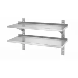 HENDI Doppelwandige Ablage, einstellbar, mit 2 Halterungen, 1000x400x(H)600mm