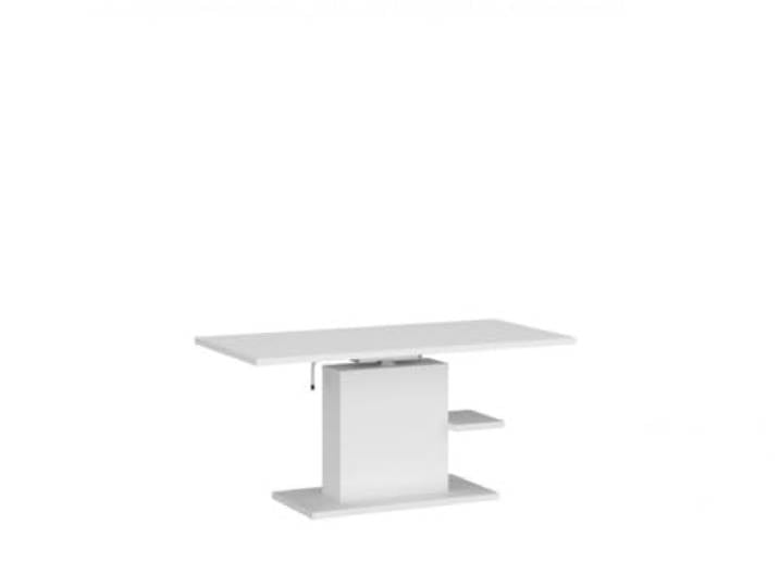 Couchtisch Cortado 07 höhenverstellbar Ablage 110x65x54-73 cm Wohnzimmer Höhenverstellbares Blatt für Essen oder Arbeiten, offene Ablage für Fernbedienung, pflegeleichte Laminat Oberfläche