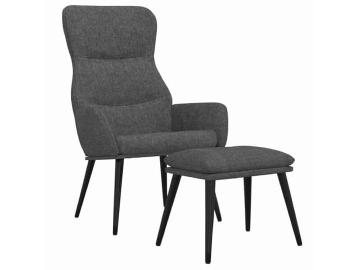 Makastle Relaxsessel mit Hocker Dunkelgrau Stoff