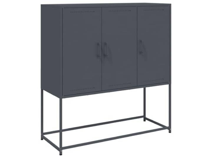 HGFDVCMR Highboard Anthrazit 100,5x39x107 cm Stahl Schrank Stabiler Industrie-Kommodenschrank mit 6 Fächern für Ordnung in Wohnzimmer und Schlafzimmer. Pflegeleichtes Design.
