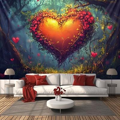 Hochzeitsdekorationen Hintergrund Foto-Wandbehang großer Teppich Kunst Wanddeko Decke Vorhang Heim Schlafzimmer Wohnzimmer Dekoration Herz