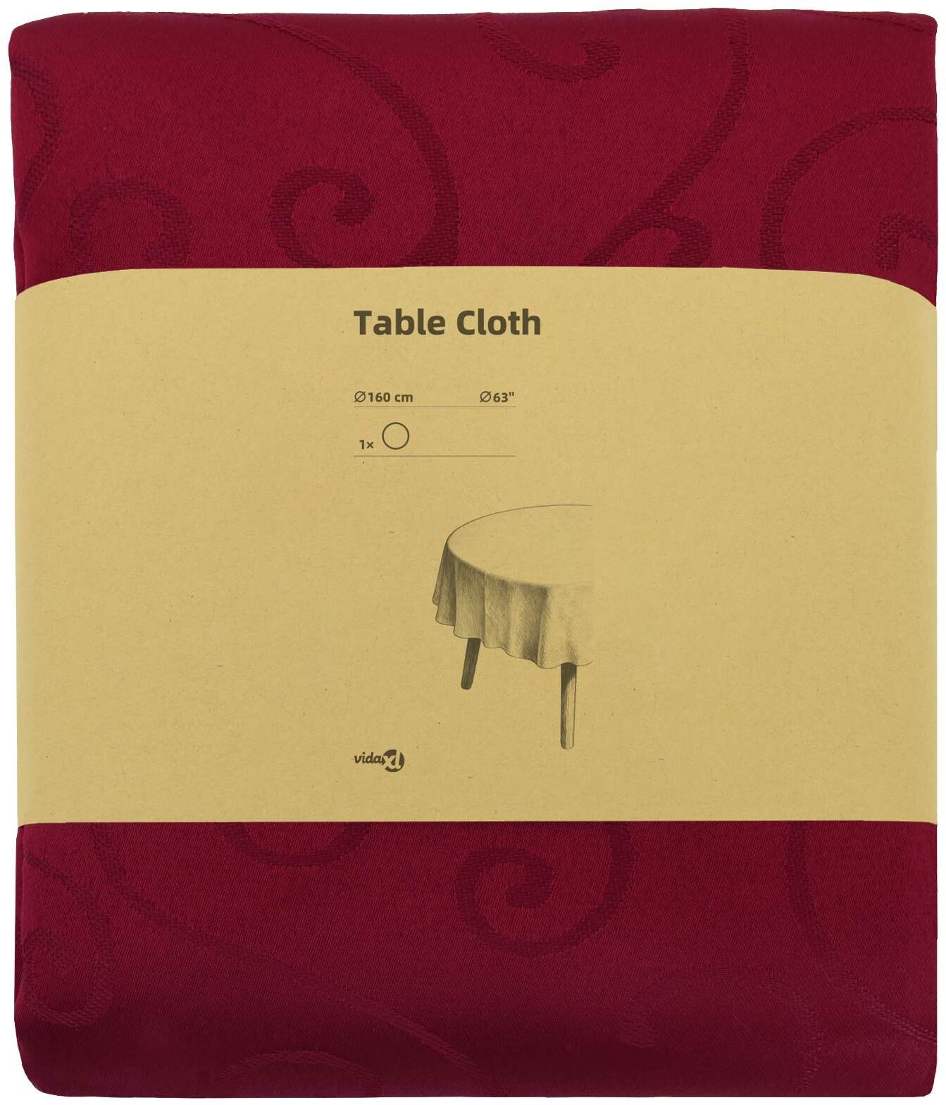 vidaXL Tissu de Table Bordeaux Diam. 160 cm Rond