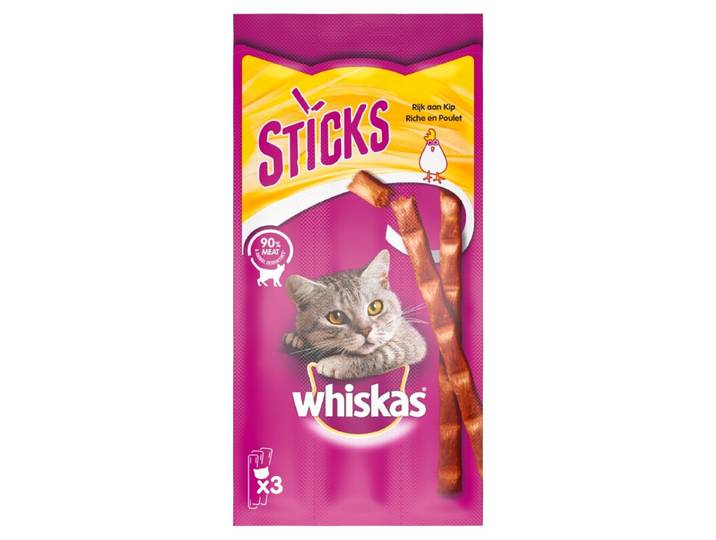 Whiskas kattensticks kip 3 × 6 g